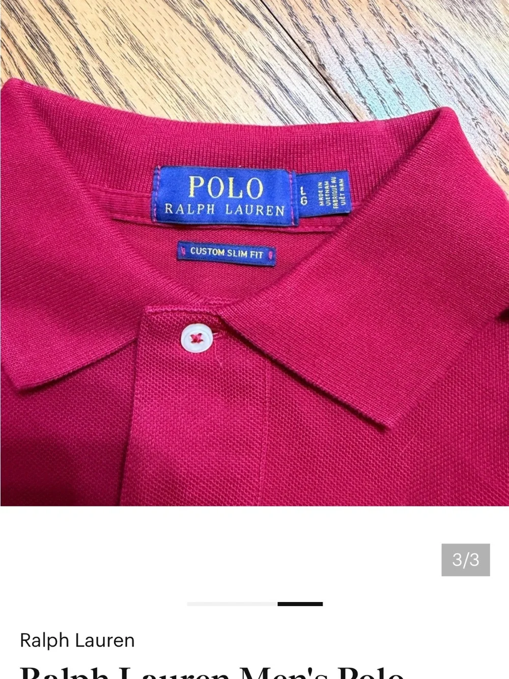 Polo by Ralph Lauren Men's Custom Slim Fit Burgundy Polo